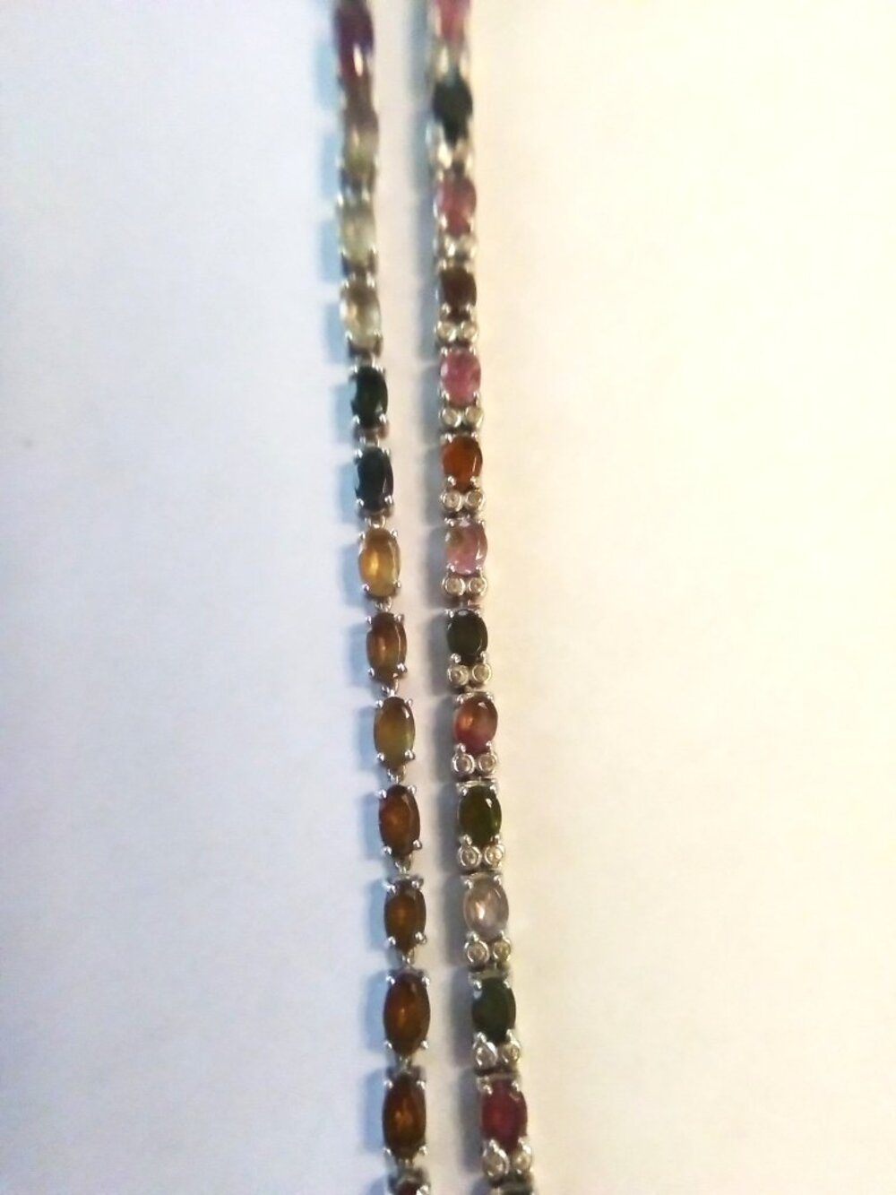 2 Multi-Color Tourmaline Silver Bracelets